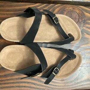 Women's Lightweight Black Sandals , Size 35